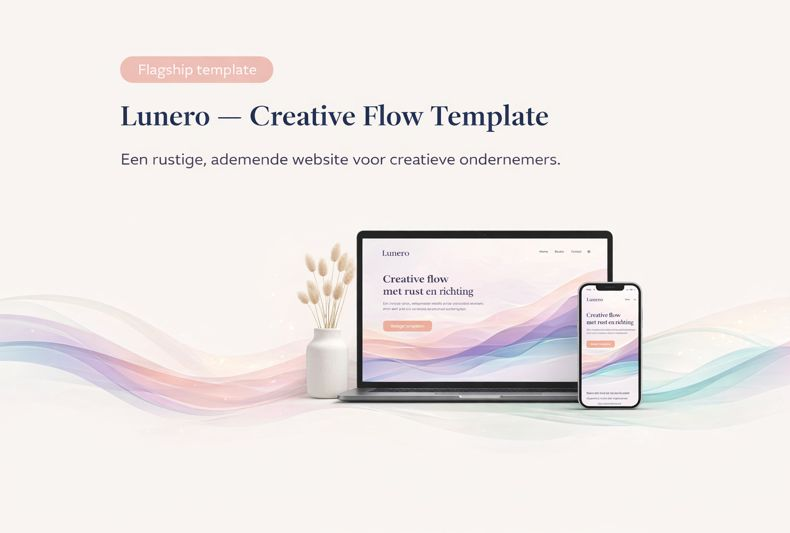 Website template voor creatieve ondernemers – Lunero Creative Flow