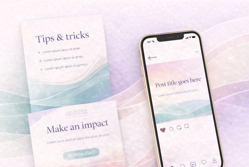 Visueel Lunero pastel social media en kaarten