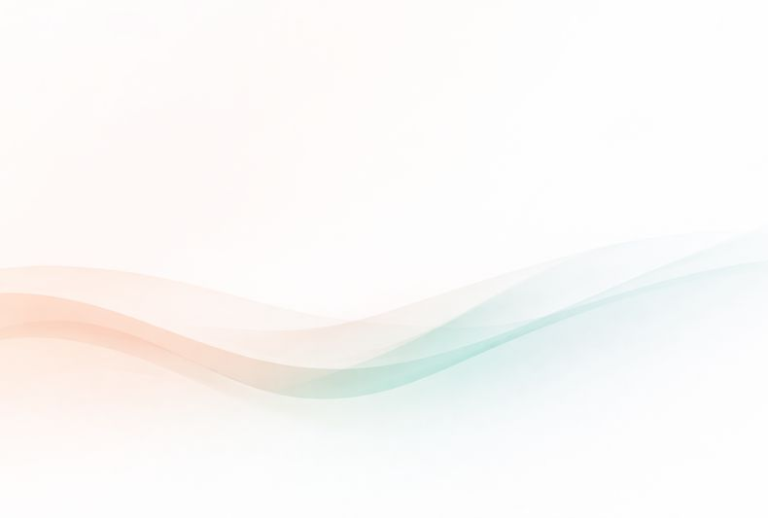 Zachte peach en jade gradient met organische flow, passend bij creatieve branding van Lunero